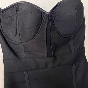 Strapless black dress